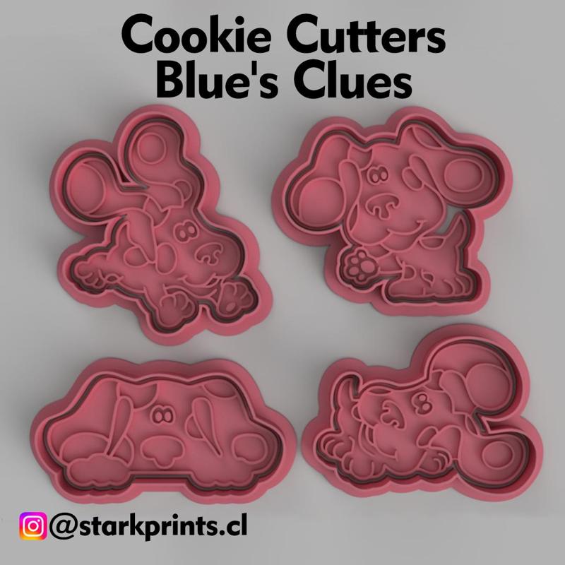 SET OF 4 BLUE'S CLUES COOKIE CUTTERS