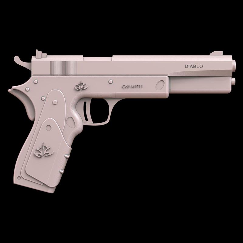 3D Model STL File for CNC Router Laser & 3D Printer Colt M1911