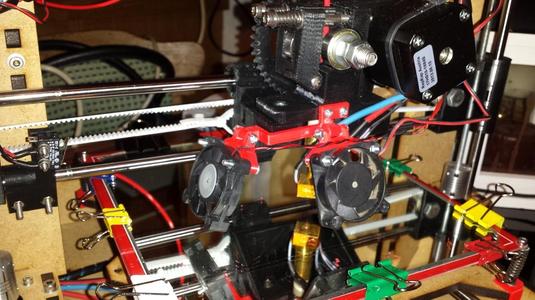 Simple adjustable double Fan mount for Prusa Graber I3