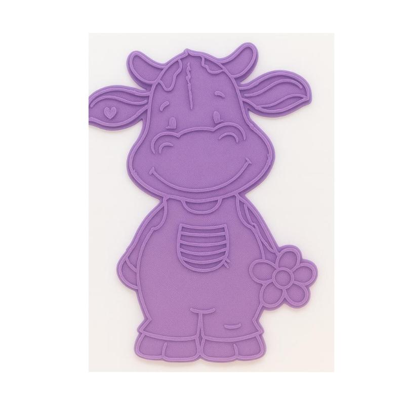 COW COOKIE CUTTER WITH OVERALLS