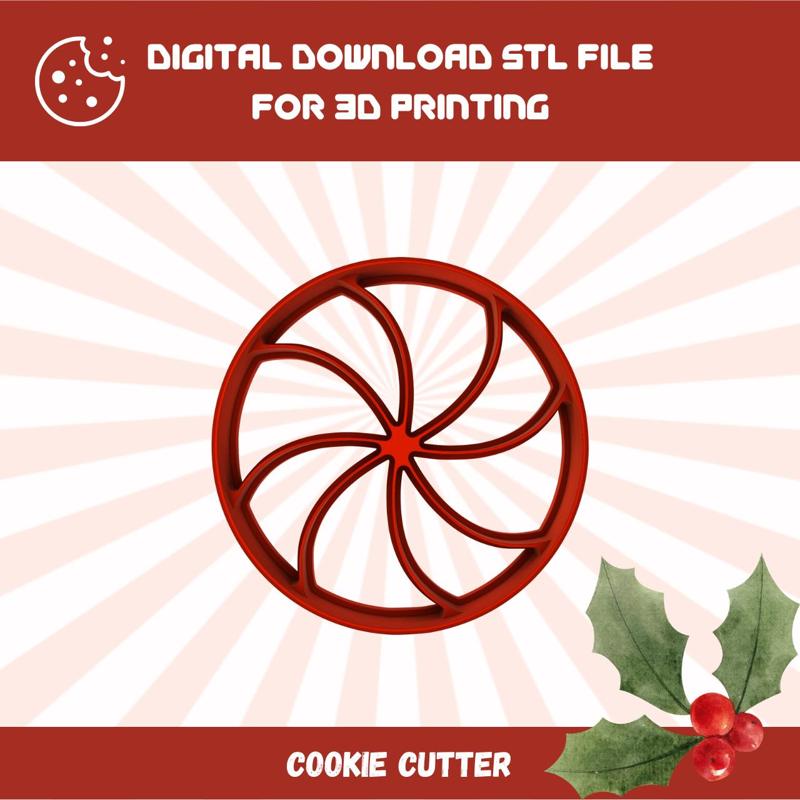 Cutty clay stl Christmas candy cookie cutter, stl file to download for 3d printing