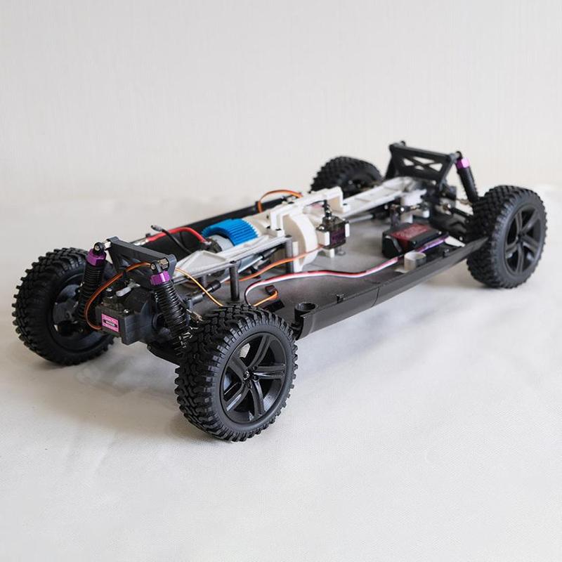 RC car chassis, 2-Speed Gearbox, Remote Locking Differentials