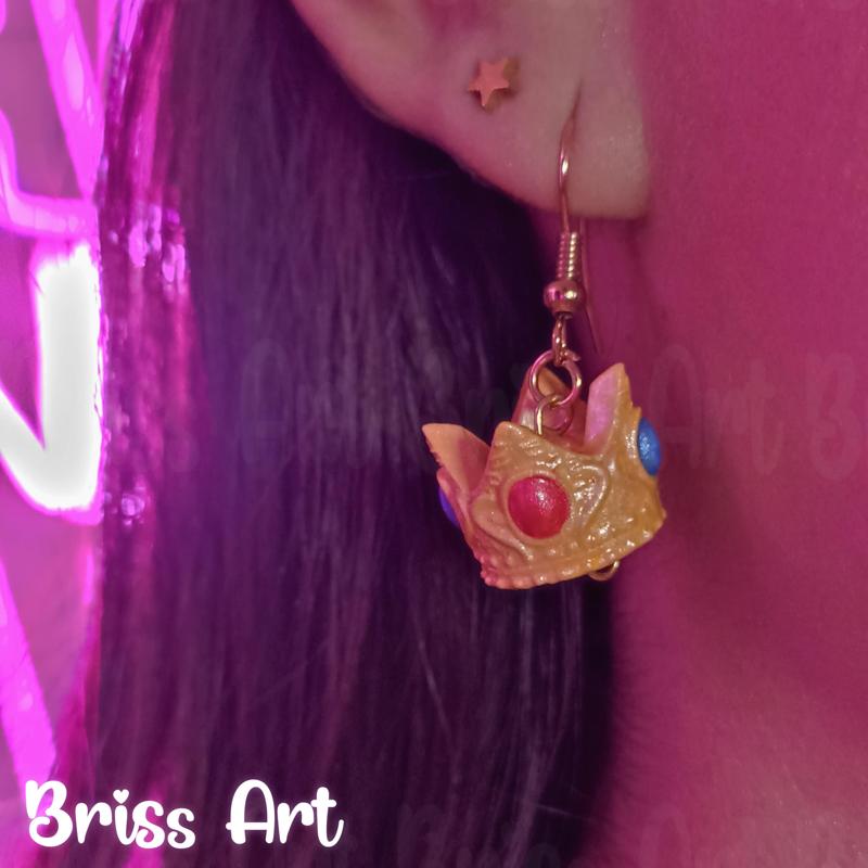 Princess Peach 3D Crown Earrings