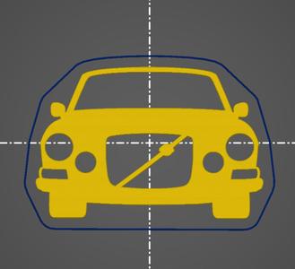 Volvo 164 silhouette for key