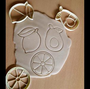 x3 Abocado, lemon - cookie cutter, dough - guacamole