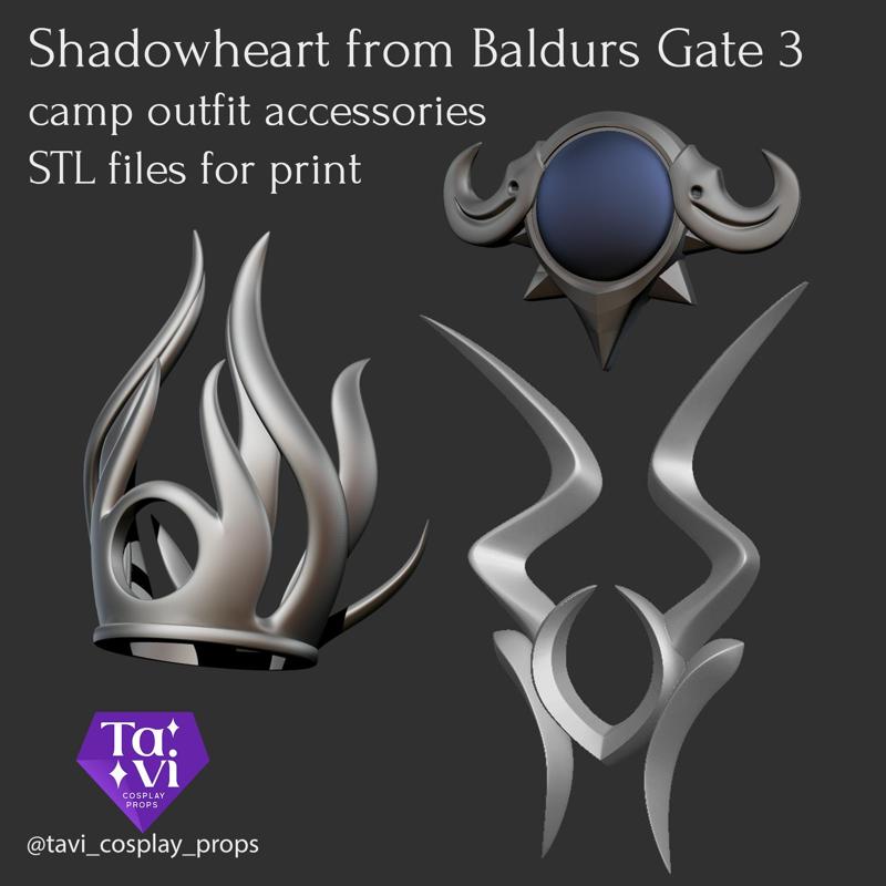 Shadowheart Baldurs Gate 3 capm outfit accessories STL files