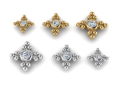 Earring pendant, brooch or medallion in three sizes