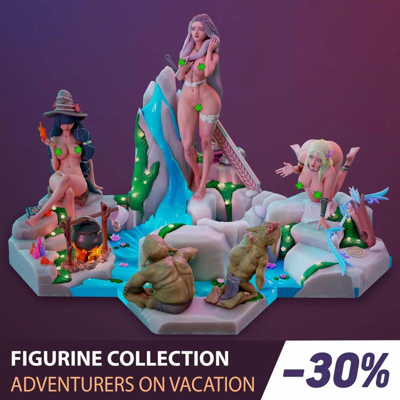 Figurine collection -  Adventurers on Vacation - 4 pieces