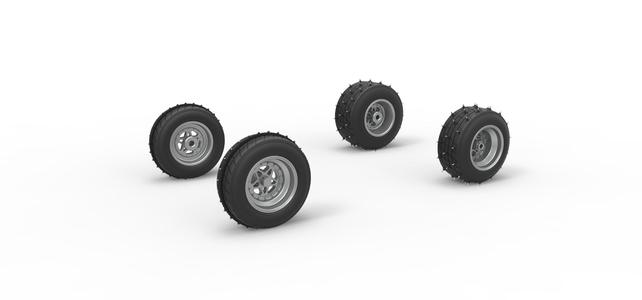 Wheel set of Ice Sprint car Scale 1:25