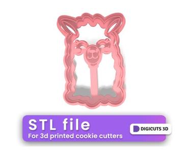 Llamas Face COOKIE CUTTER - Cowboy COOKIE CUTTER STL FILE