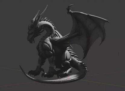 Stylized Dragon Asset  FBX with Textures  3D Printable