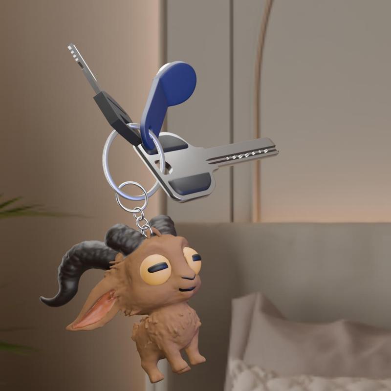 Cute Chibi Goat Keychain