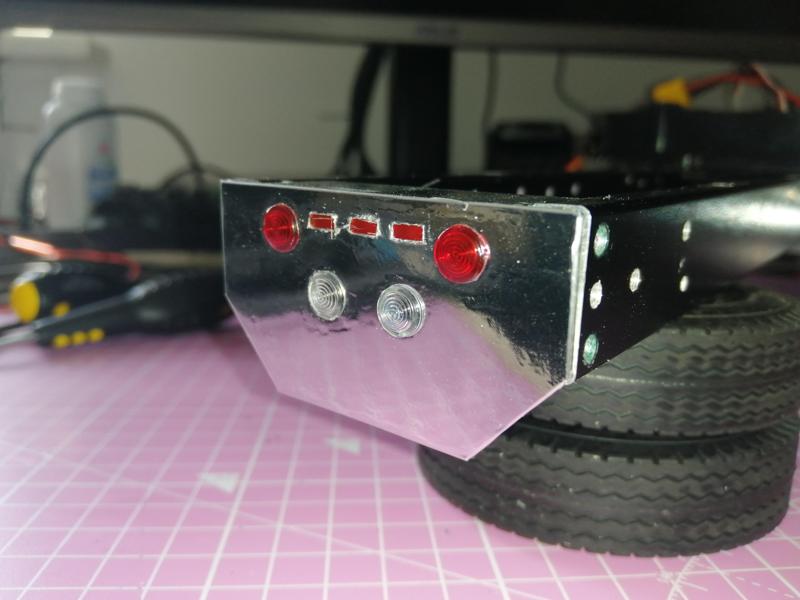 Rear Crossmember With Lights For Tamiya 1/14 RC Trucks