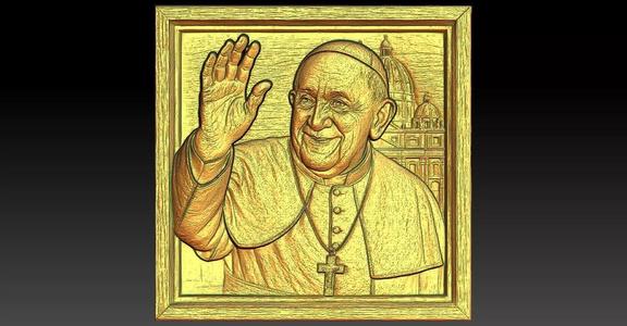 1Pope Francis CNC Relief Model