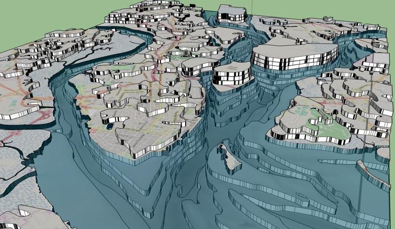 Charleston SC 3D Peninsula and Harbor (LaserCut)