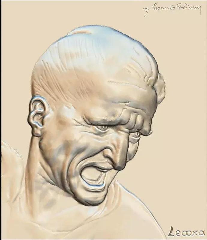 3D warrior leonardo da vinci guerriero