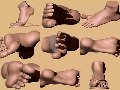 9 Scan-Based Feet Collection - 9 Realistic 3D Models - Printable