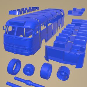 MERCEDES BENZ O 321 H BUS 1954 PRINTABLE IN SEPARATE PARTS