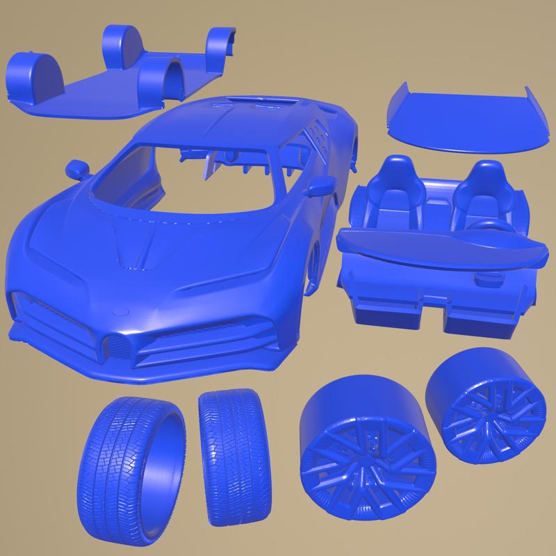 Bugatti Centodieci PRINTABLE CAR IN SEPARATE PARTS