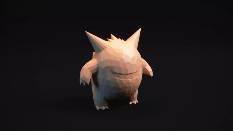 Gengar - Stylized Pokemon LowPoly Art -
