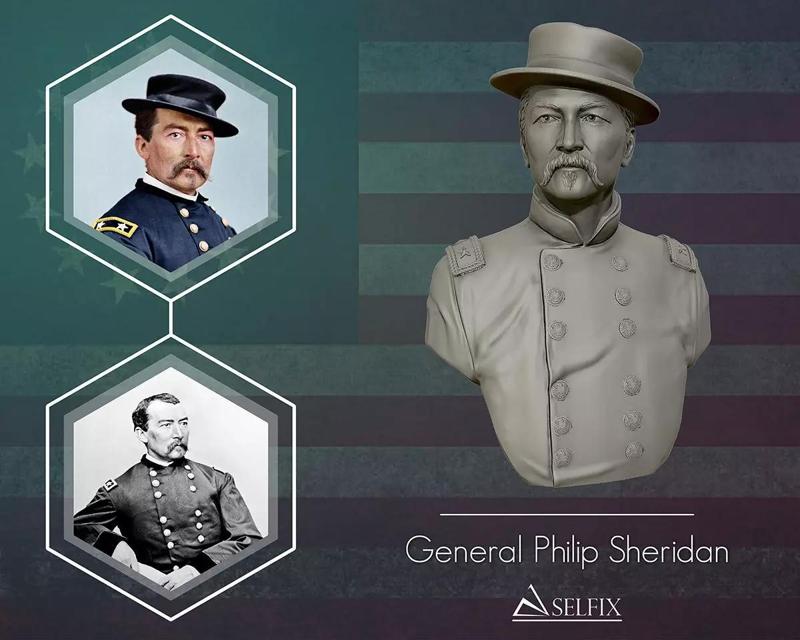 General Philip Sheridan bust sculpture