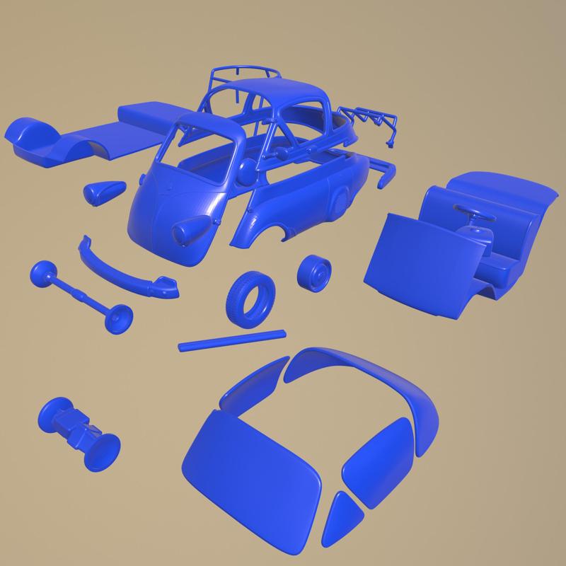 BMW Isetta 250 1955 Printable Car In Separate Parts