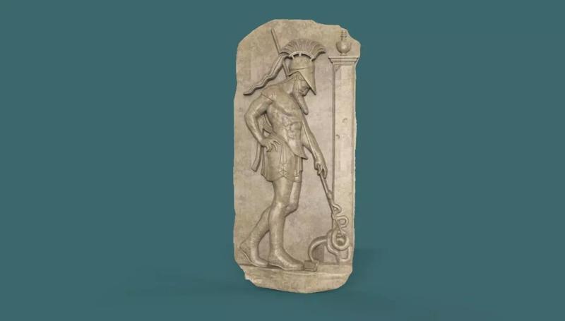 Greek Warrior Stela 3d stl model for cnc Carving
