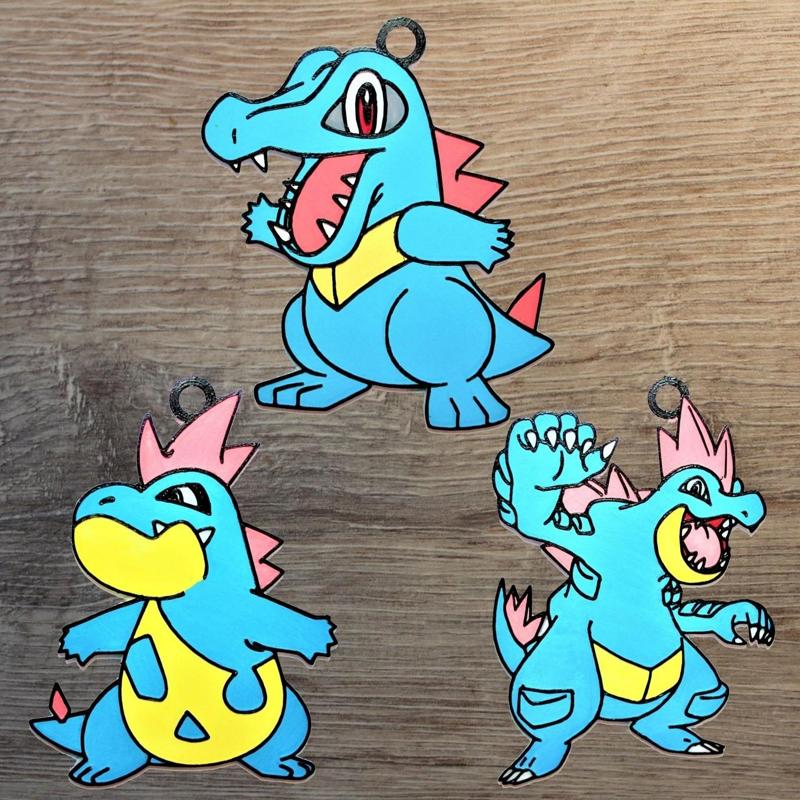 Set 3 Pokemon Starter Water gen2 ornaments