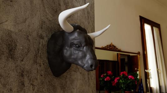 spanish bull head wall mount STL