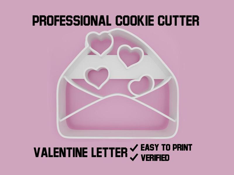 Valentine letter cookie cutter