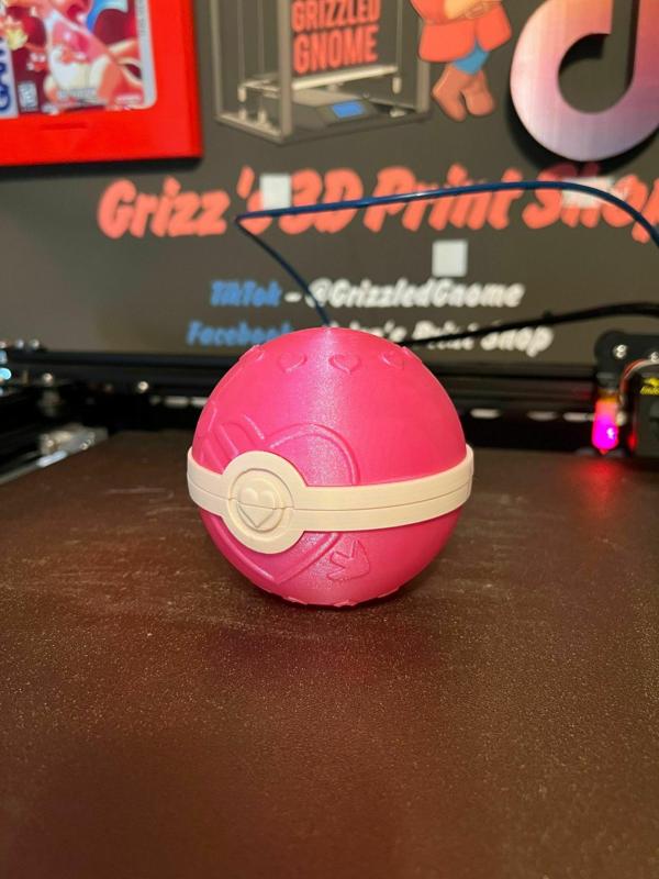 Love Pokeball (Heart Themed) Easy Print - Assembly Required