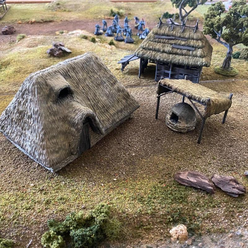 Thatched House 3 and communal oven with canopy