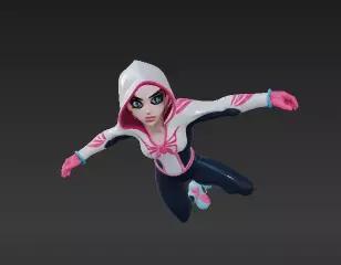 77 - Dynamic Ghost Spider Heroine - Vibrant Comic Style