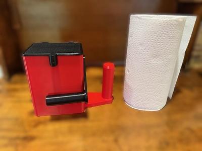 Portable or Desktop Trash Can w/Paper Towel Holder