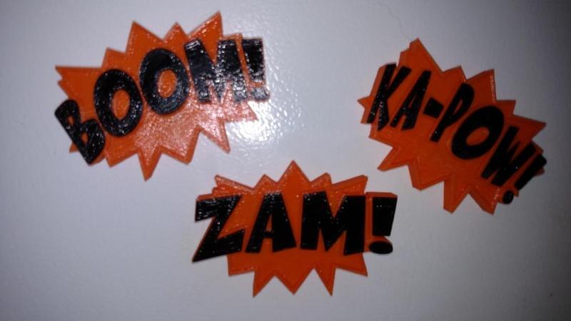 Comic Book fighting word Fridge Magnets