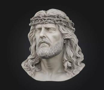 Jesus Head Bust 3D Print Model