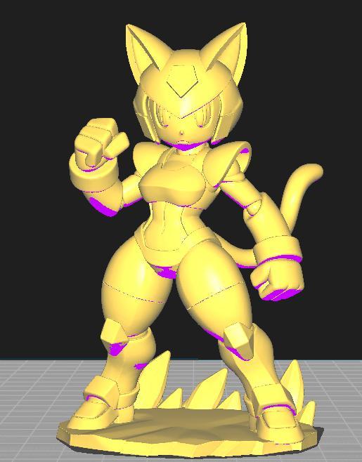 Frostbite Cat Mecha Girl - Thicc Ice Medabot STL Model