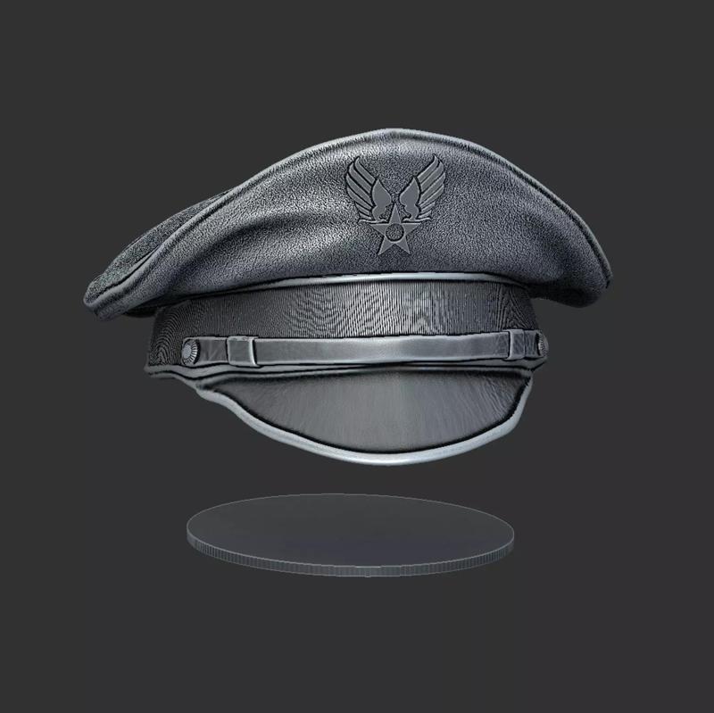 Air Force cap as headgear for the Skull stand and wall lamps
