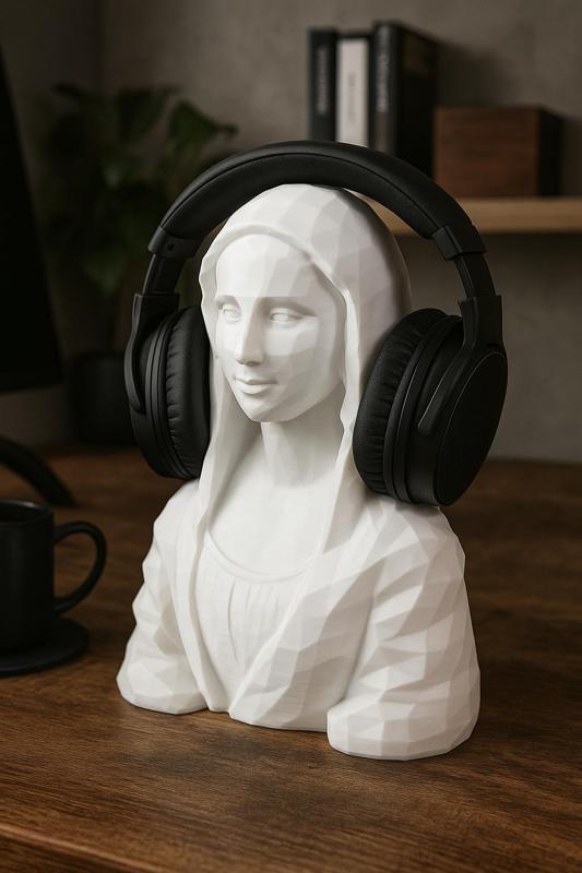 Mona Lisa Headphone Stand – Art Bust for Desk Decor