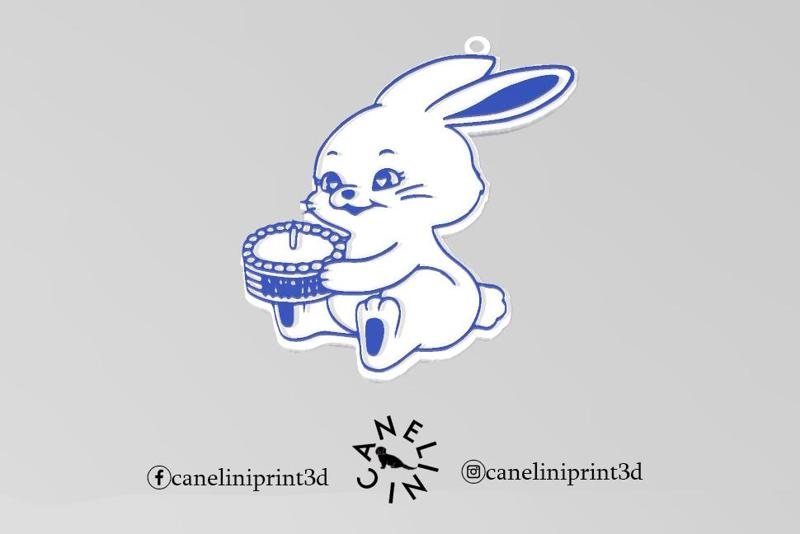 NEW JEANS BUNNY LOGO KEYCHAIN