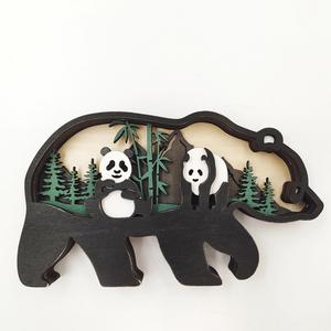 Wooden Panda Home Ornament Template 5 Layers Glowforge Laser Ready SVG Cut CO2 CNC Vector Instant Digital Download Template