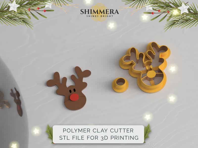 Christmas Reindeer Earring Polymer Clay Cutter