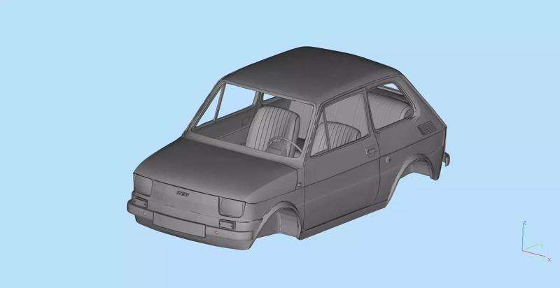 Fiat 126p  stl printable wheelbase 278mm model 3d