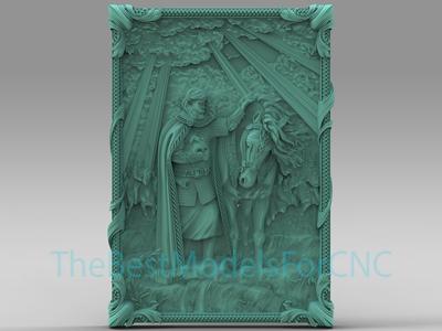 3D Model STL File for CNC Router Laser & 3D Printer knight With Horse