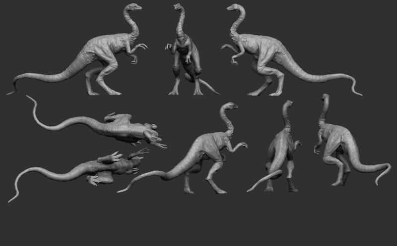 Planet of dinosaurs Gallimimus