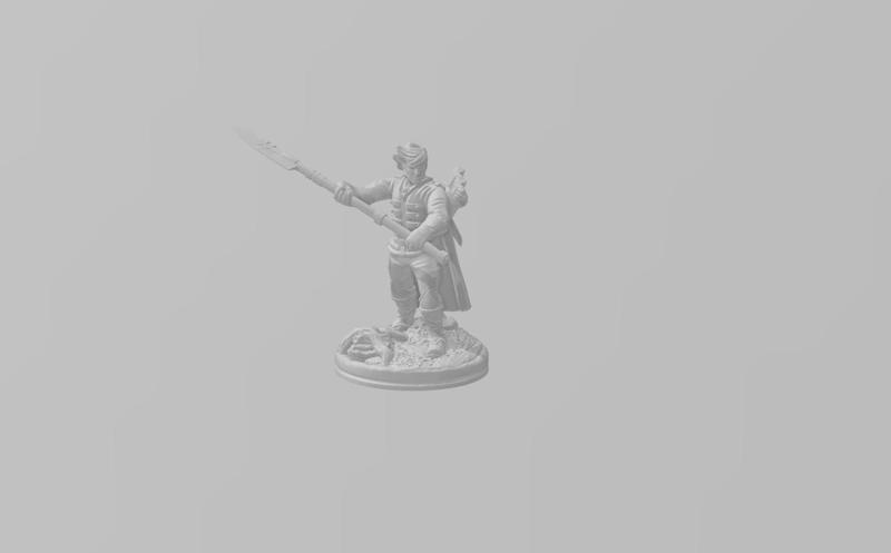 Wood elf ranger with pike and boomerang