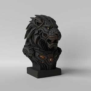 Cyber Lion – Futuristic Mecha Lion Bust