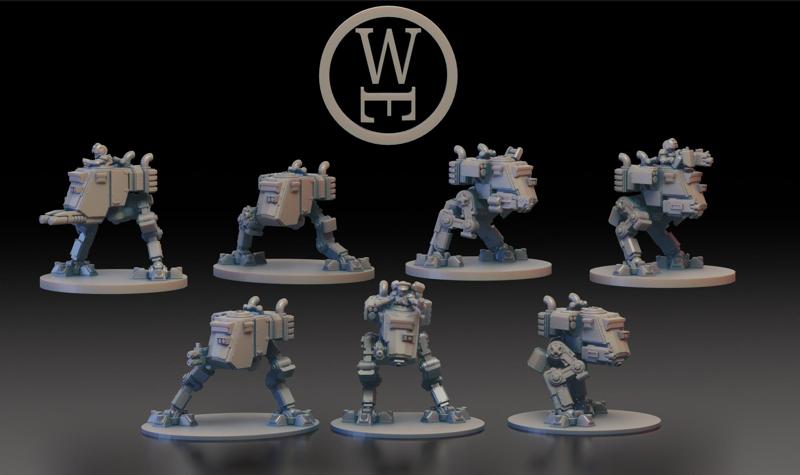 Esyrian Drop Troopers Scout Walkers Set (Epic 6mm)  [PRE-SUPPORTED]