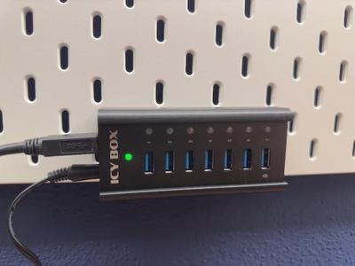ICY BOX USB Hub Mount for IKEA Skådis System
