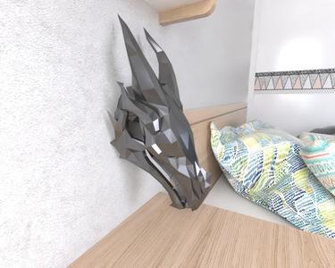 Dragon Skull Wall Lowpoly